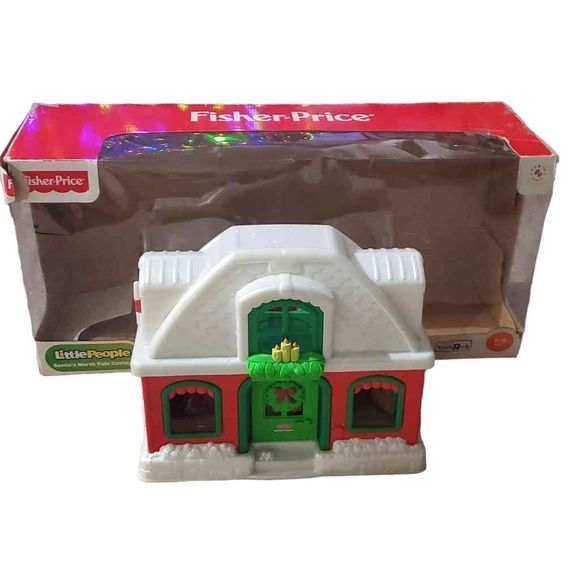 VINTAGE FISHER PRICE LITTLE PEOPLE  SANTAS NORTH POLE COTTAGE - Picture 1 of 10